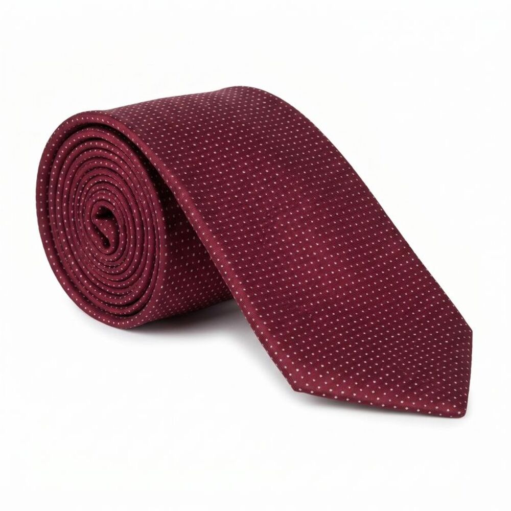 Emporio Armani Silk Burgundy Dot Tie Made Italy